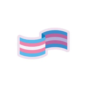Transgender pride flag waving. Vector Stock Illustration