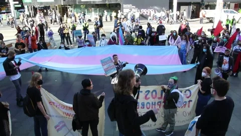 Transgender rights protest 스톡 동영상 198467369