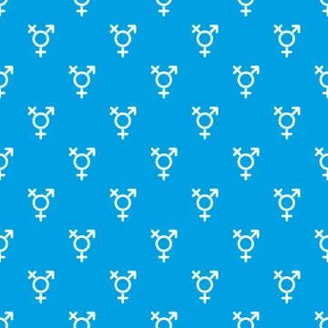 Transgender sign pattern seamless blue Stock Illustration