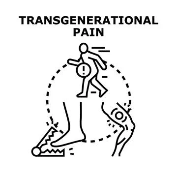 Transgenerational pain concept vector illustration icon Stock Illustration