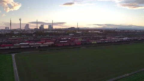 Transhipment Point Flyover at Evening  Video stock 145072869