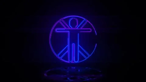 Transhumanism in neon effect mp4 video Stock Illustration
