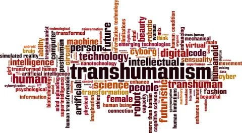 Transhumanism word cloud Stock Illustration