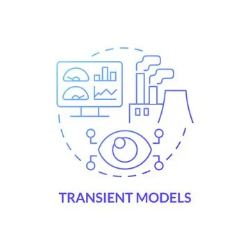 Transient models blue gradient concept icon Stock Illustration