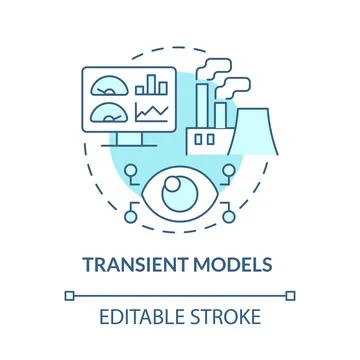 Transient models turquoise concept icon Stock Illustration
