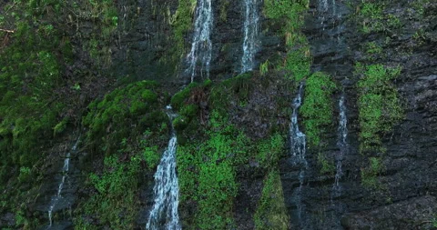 Transient waterfall on a cliff Stock Footage 273106908