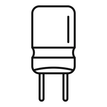 Transistor capacitor icon outline vector. Electric resistor Illustrazione stock