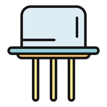 Transistor circuit component for electronic engineering technology icon Stock Illustration