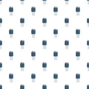 Transistor electrical components seamless pattern background electronics Stock Illustration