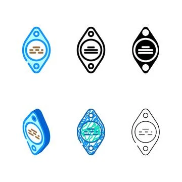 Transistor electrical engineer color looks icon vector Stock Illustration