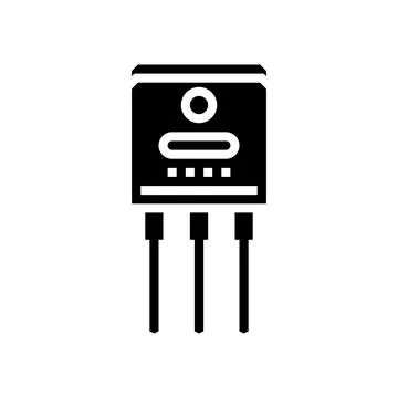 Transistor electrical engineer glyph icon vector illustration Stockillustratie