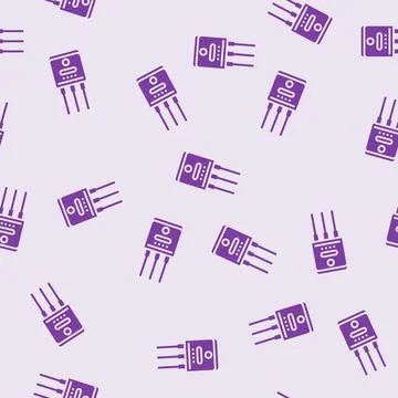 Transistor electrical engineer glyph seamless pattern Stockillustratie