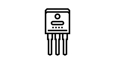 Transistor electrical engineer line icon animation Stock Footage 326133356