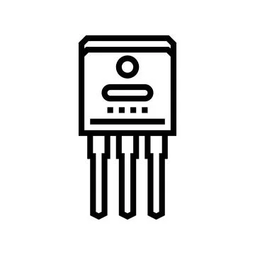 Transistor electrical engineer line icon vector illustration Stock Illustration