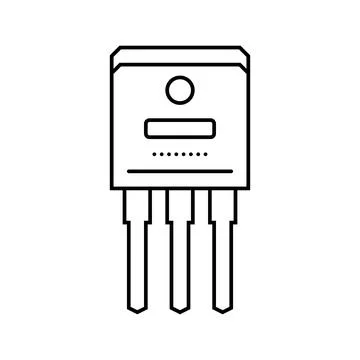 Transistor electrical engineer line icon vector illustration Stock Illustration