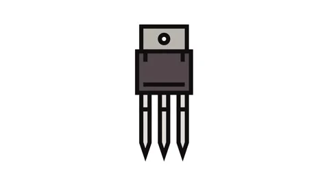 Transistor electronic component color icon animation Stock Footage 326097686
