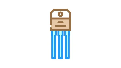 Transistor electronic component color icon animation Stock Footage 327269912
