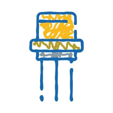 Transistor electronic component doodle icon drawing Stock Illustration