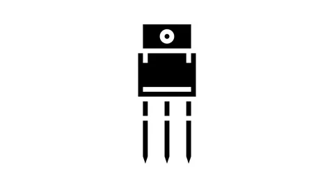 Transistor electronic component glyph icon animation Stock Footage 326155863