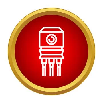 Transistor electronic component icon for technology and hardware concepts Stock Illustration