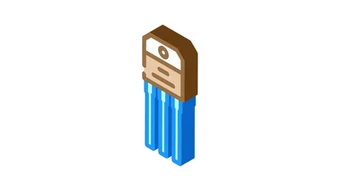 Transistor electronic component isometric icon animation Video stock 327292967