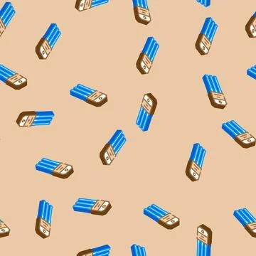 Transistor electronic component isometric icon seamless pattern Stock Illustration