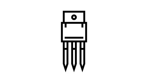 Transistor electronic component line icon animation Stock Footage 326134311