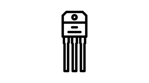 Transistor electronic component line icon animation Stock Footage 326764033