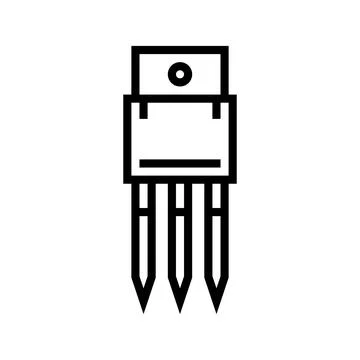 Transistor electronic component line icon vector illustration Illustrazione stock