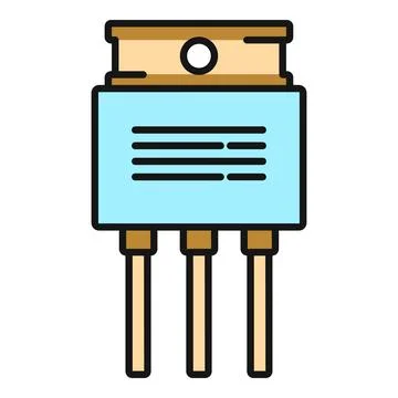 Transistor electronic component line icon for technology engineering イラスト素材