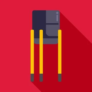 Transistor electronic component with long shadow flat icon Stock Illustration
