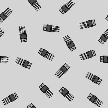 Transistor electronic component vector seamless pattern Stock Illustration