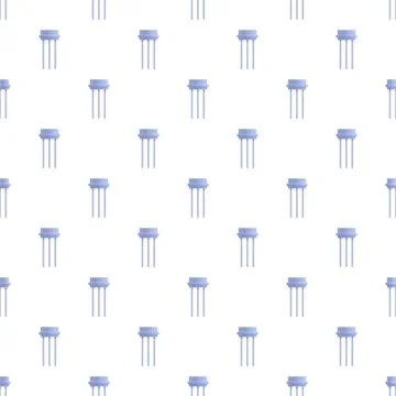 Transistor electronic components creating a seamless technology pattern Stock Illustration