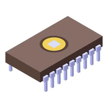 Transistor icon, isometric style Stock Illustration