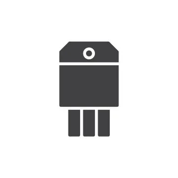 Transistor icon vector, filled flat sign, solid pictogram 스톡 일러스트