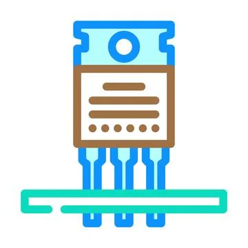 Transistor installation electronics color icon vector illustration イラスト素材