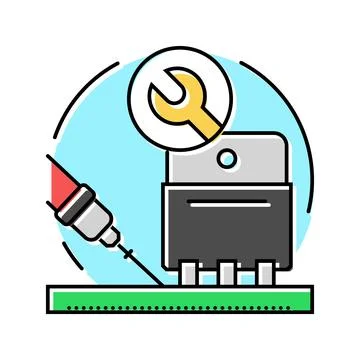 Transistor installation electronics color icon vector illustration Stock Illustration