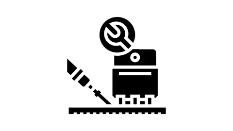 Transistor installation electronics glyph icon animation Stock Footage 326153082