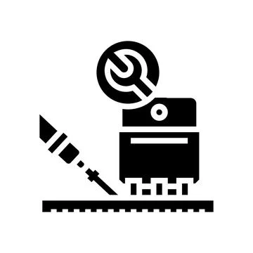 Transistor installation electronics glyph icon vector illustration Illustrazione stock