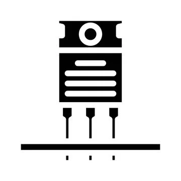 Transistor installation electronics glyph icon vector illustration Stockillustratie