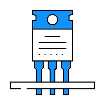 Transistor installation electronics icon color illustration Stock Illustration