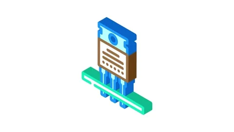 Transistor installation electronics isometric icon animation Stock Footage 327290542