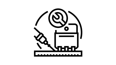 Transistor installation electronics line icon animation Stock Footage 326132230