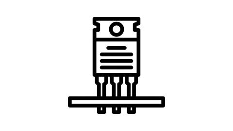 Transistor installation electronics line icon animation Stock Footage 326760824