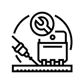 Transistor installation electronics line icon vector illustration Stockillustratie