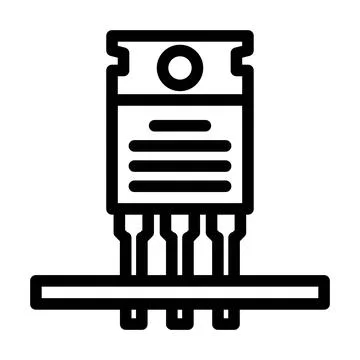 Transistor installation electronics line icon vector illustration Stockillustratie