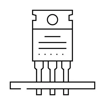 Transistor installation electronics line icon vector illustration 스톡 일러스트