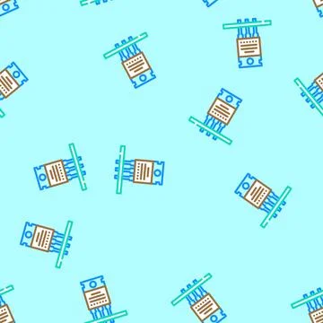 Transistor installation electronics vector seamless pattern Stock Illustration