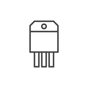 Transistor line icon, outline vector sign, linear style pictogram Stock Illustration