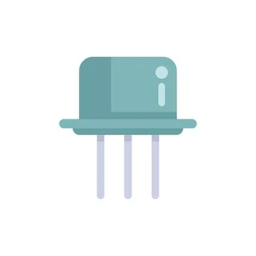 Transistor microchip electronic component icon showing semiconductor technology Stock Illustration